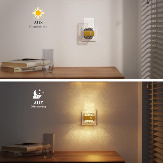 Dimbare Led Nachtlamp met Bewegingssensor en Schemersensor voor Stopcontact, Warm Wit Licht van Merkloos — afbeelding 5