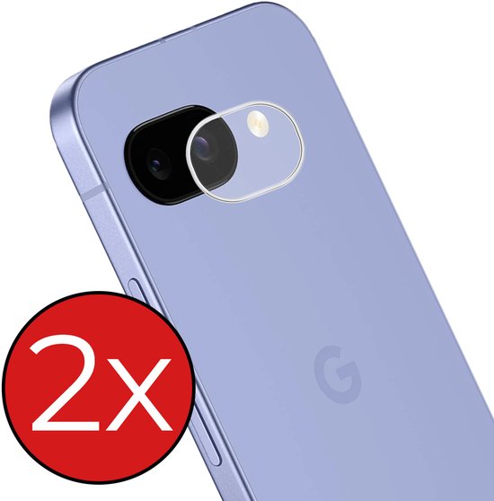 Paarse telefoon met cameralens protector. Rode cirkel met "2x".