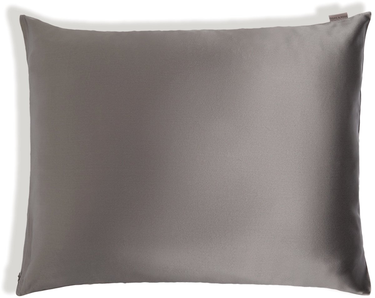 Dore & Rose - Zijden Kussensloop 50x60 - Silk Pillowcase - Gemaakt Van De hoogste Kwaliteit 23 Momme Moerbeizijde - Premium Kussensloop Geschikt Voor Ieder Huidtype - Grijs