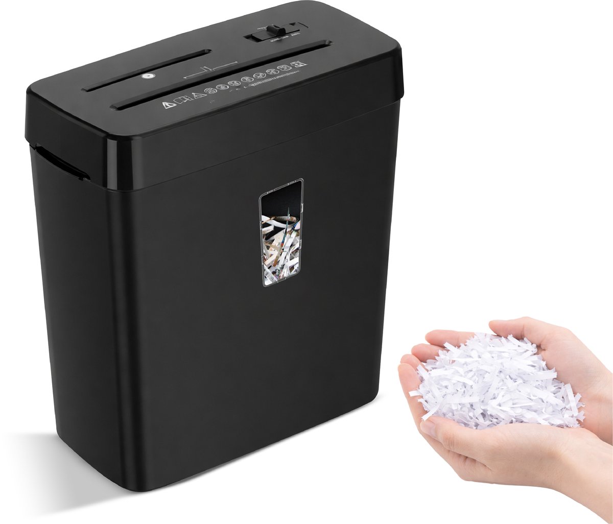 ADSafety Papierversnipperaar P4 Cross Cut - Papiervernietiger Voor Thuis & Kantoor - 13 Liter - 8 Vellen - Vernietigt ook CD's & Pasjes - Zwart