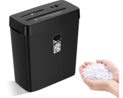 ADSafety Papierversnipperaar P4 Cross Cut - Papiervernietiger Voor Thuis & Kantoor - 13 Liter - 8 Vellen - Vernietigt ook CD's & Pasjes - Zwart