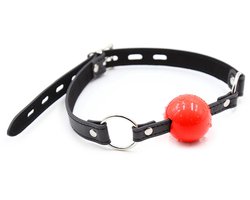 Smart Moves - Siliconen Ball Gag - Zwart/Rood