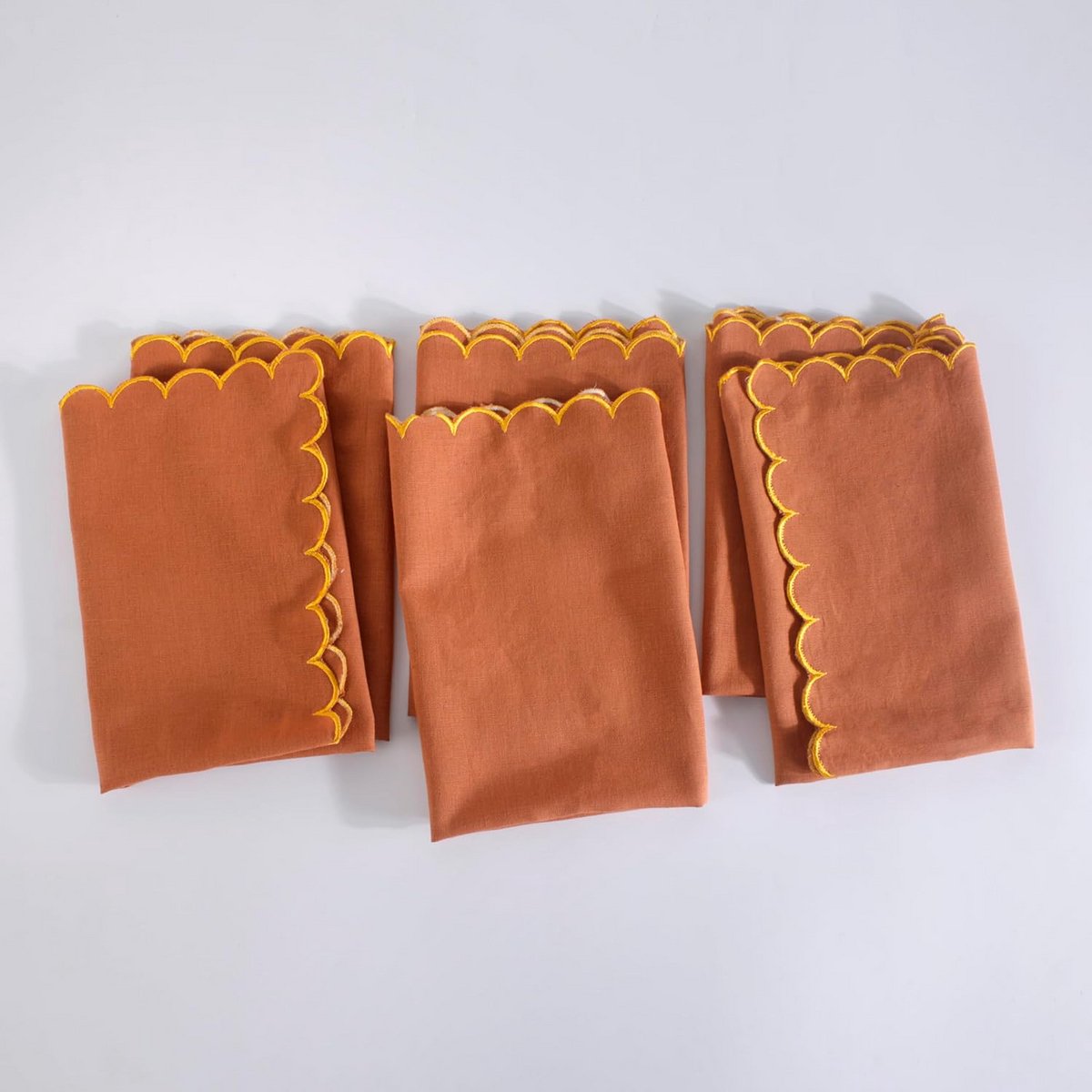 Set van 6 Katoen Linnen Mix Diner Servetten Herbruikbaar 50x50 cm