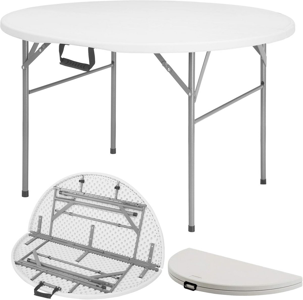 Ronde, opklapbare tuintafel - Bistro of Balkon Tafel - Wit