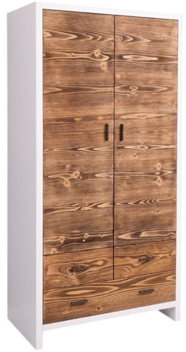 Moderne houten kledingkast Miami met rustieke deuren – 100 cm of maatwerk (PS744)