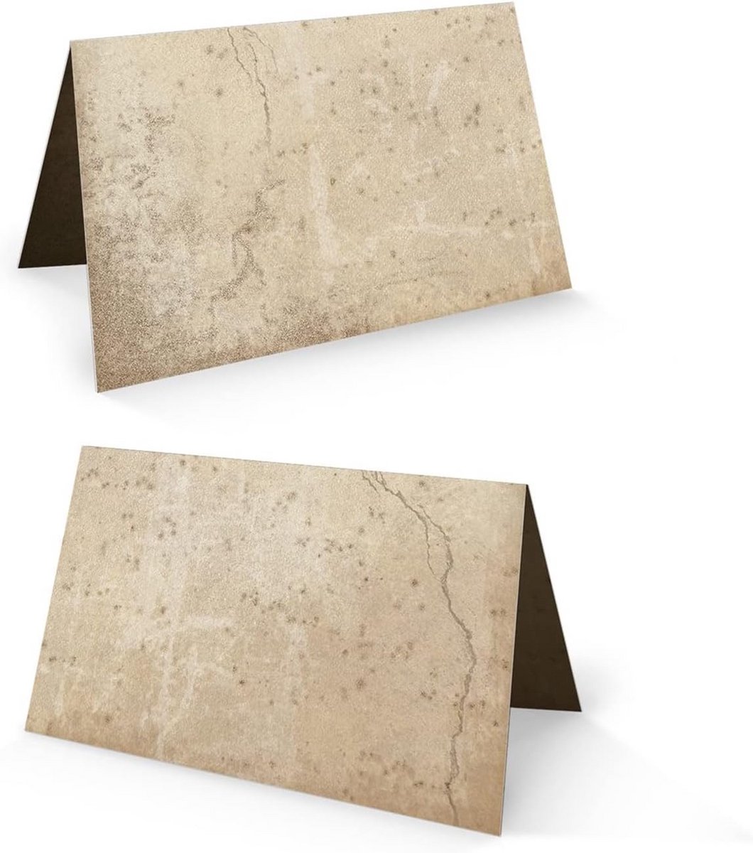 50 Stuks Natuurlijke Vintage Papiertjes Naamkaartjes Bronskleurig
