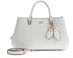 GUESS handtas schoudertas Sally Triple Compartment Satchel White wit