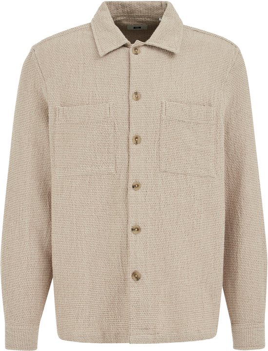 WE Fashion Heren regular fit overshirt met structuur