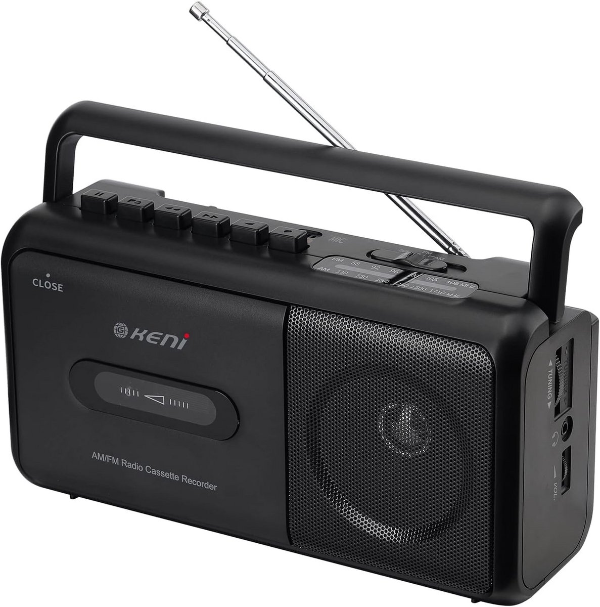 Draagbare Cassettespeler met AM/FM Radio en Opnamefunctie