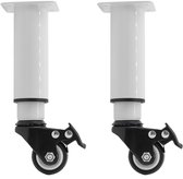 YIMINI Set van 4 360° draaibare wielen met remmen, in hoogte verstelbaar, voor bank, bed, kast, tafel en meubels, doe-het-zelf (14-16 cm, wit