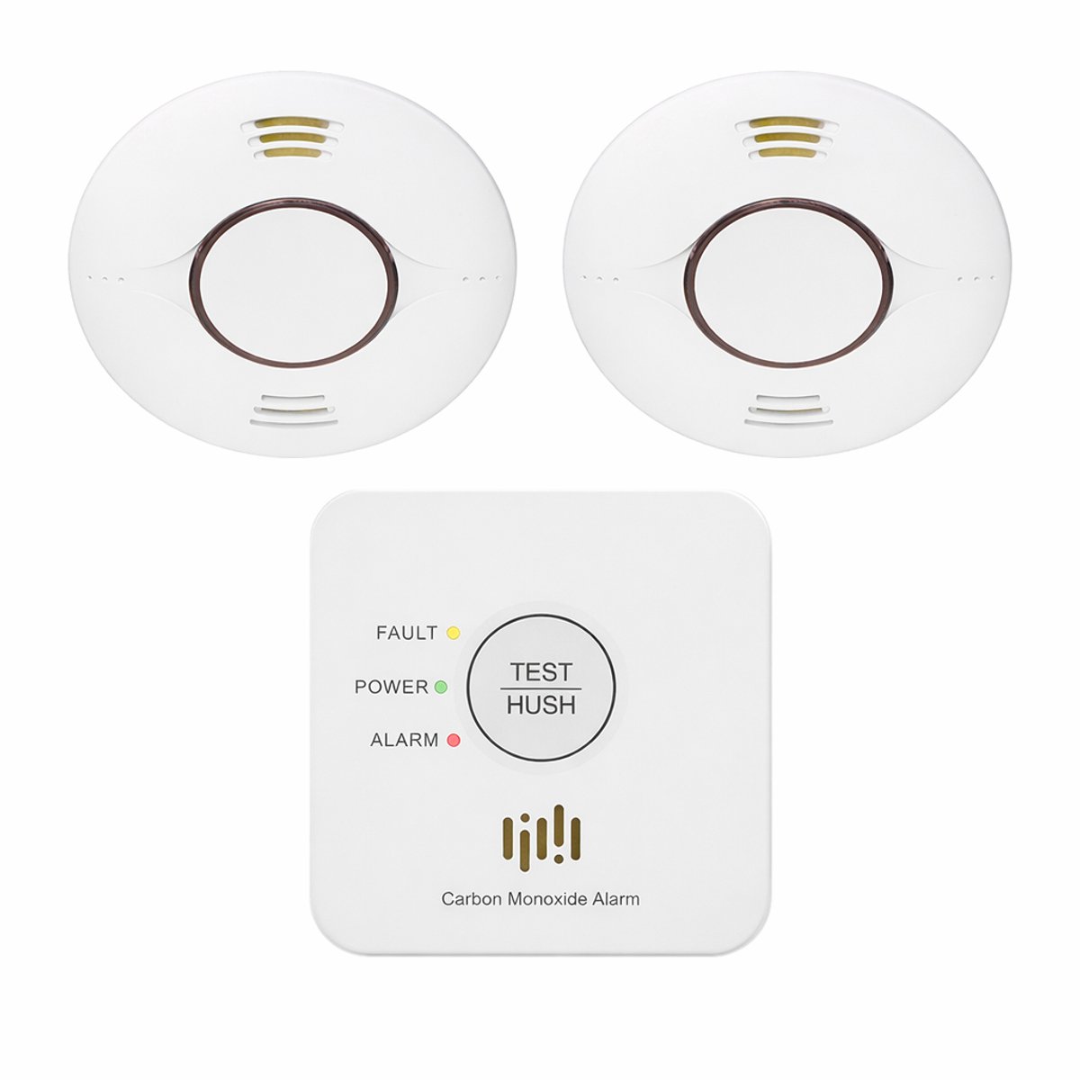 Koppelbare brandveiligheidsset – 2× rookmelder + 1× koolmonoxidemelder – 10 jaar batterij