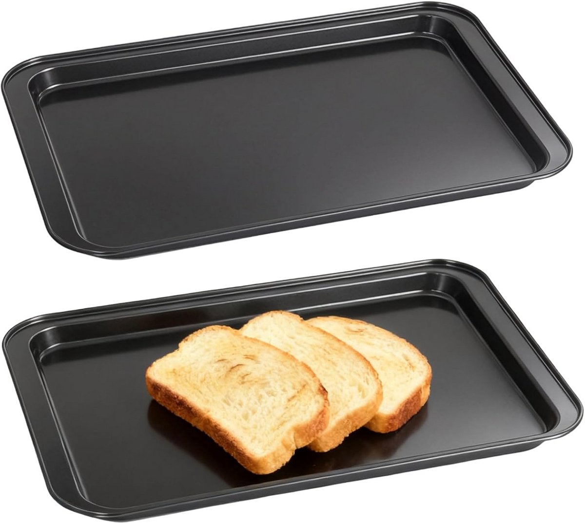 Set van 2 Rechthoekige Bakplaten met Antiaanbaklaag voor Oven