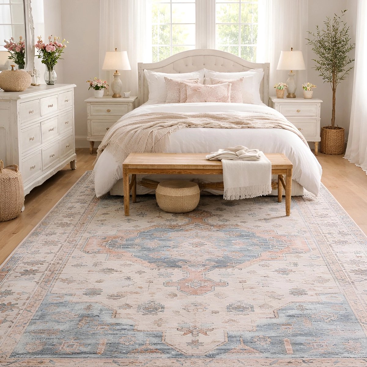 Lavandoux - Vloerkleed - Chtouka - Blauw en Beige - 160 x 230 cm