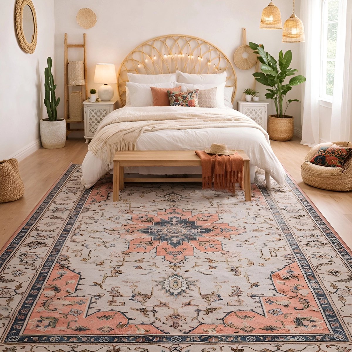 Lavandoux - Vloerkleed - Teheran - Beige en Terracotta - 120 x 180 cm