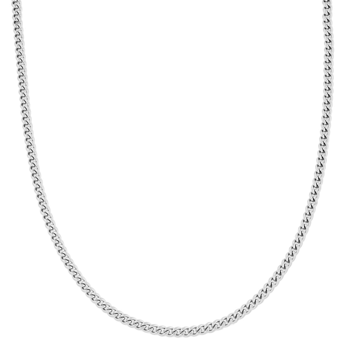 Argentia | 925s | 4 mm Gerhodineerde Sterling Zilveren Ketting met Gourmetteschakels