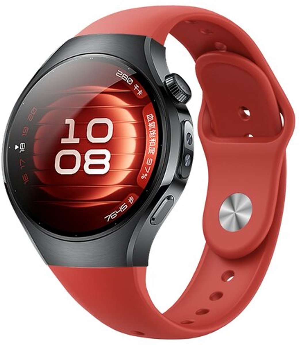 By Qubix - Classic sportbandje 'True Fit' - Rood - geschikt voor Huawei Watch 5 - 42mm