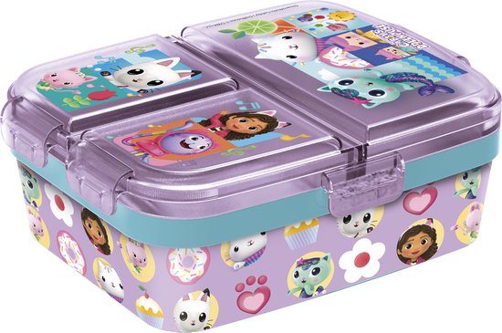 Gabby's Poppenhuis Kinderlunchbox – Broodtrommel met 4 vakken voor