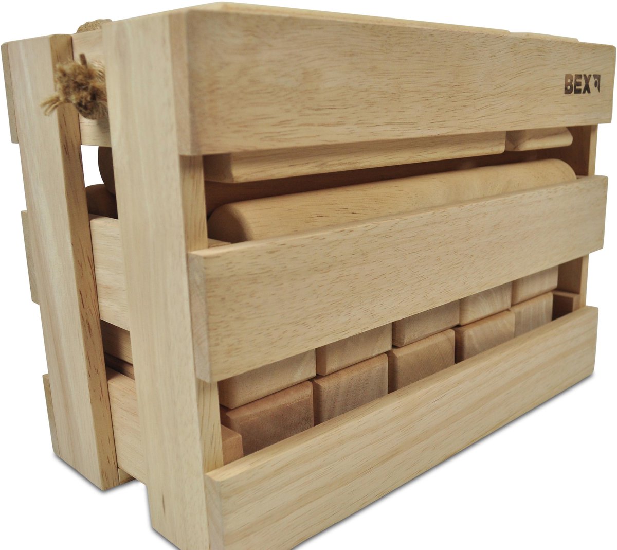 Bex Kubb Original – Zweeds Vikingschaak – Premium Buitenspel – Massief Rubberhout – Koning Met Houtkleurige Kroon – Vanaf 8 Jaar – Inclusief Luxe Houten Draagkist — afbeelding 15