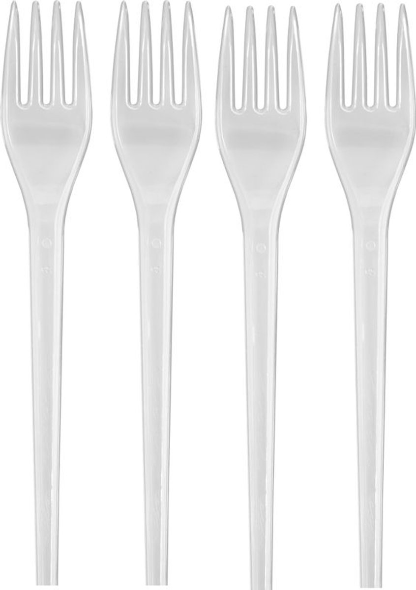Herbruikbare vorken - 12 stuks - vork - deluxe - vorken transparant 19 cm - bestek - Stevig en Herbruikbaar -Transparant