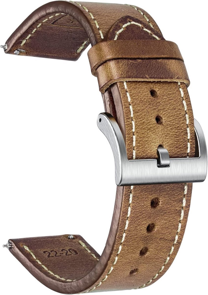 Leren Horlogebandjes Snelwisselsluiting 18mm 20mm 22mm voor Heren en Dames