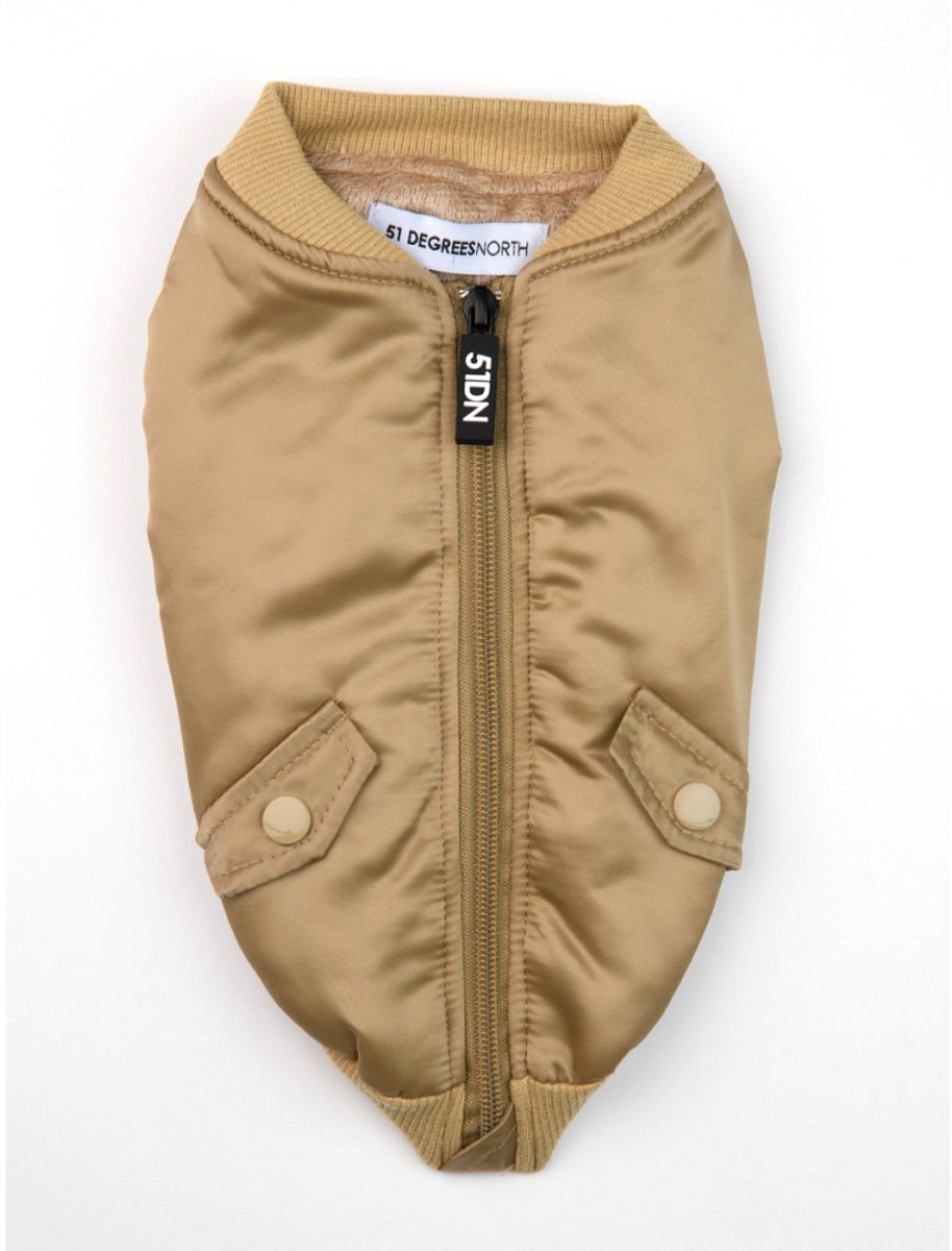 51 Degrees North Bomberjack hond - hondenjas Beige 28 cm