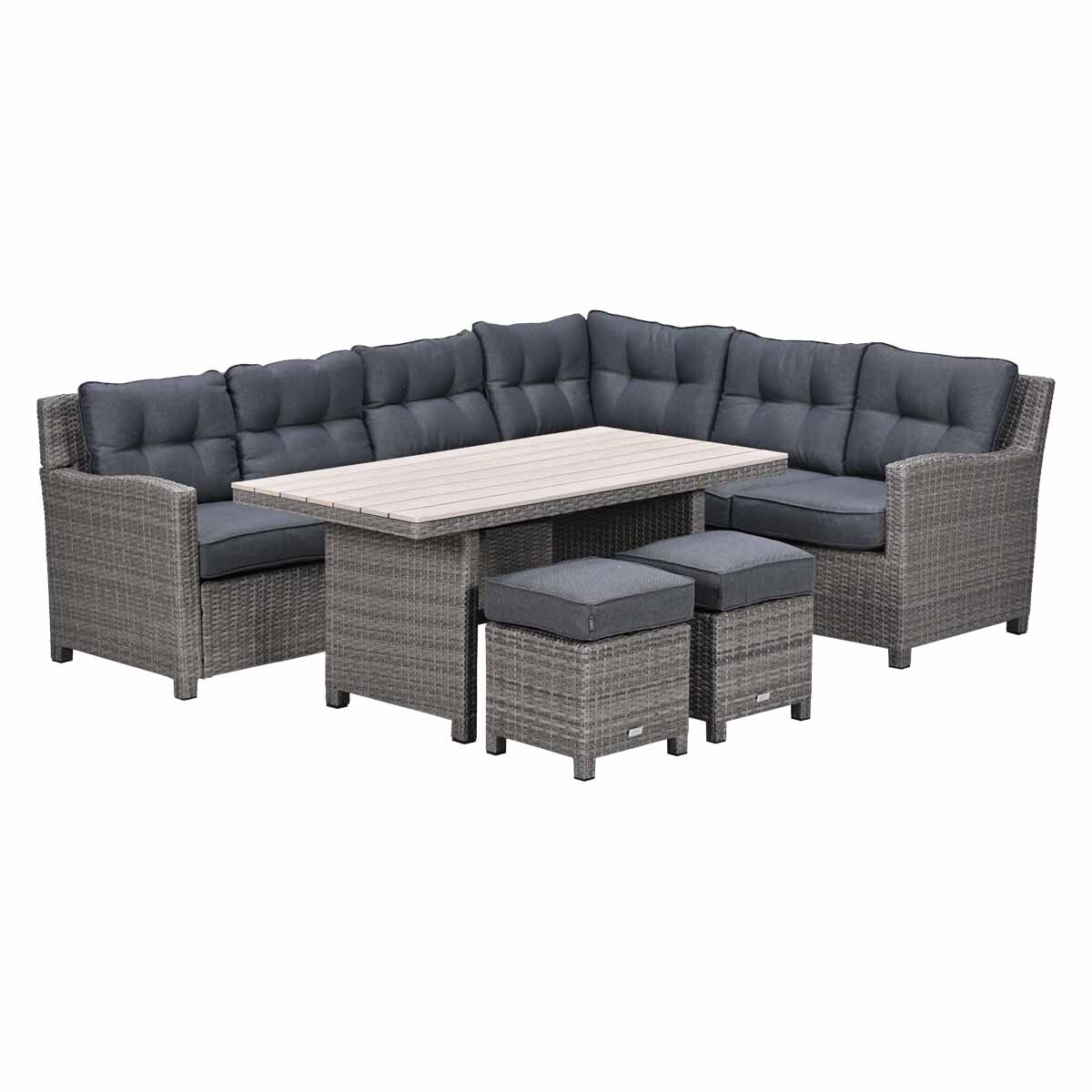 Garden Impressions Jaru lounge dining set 5-delig rechts - light teak vironwood