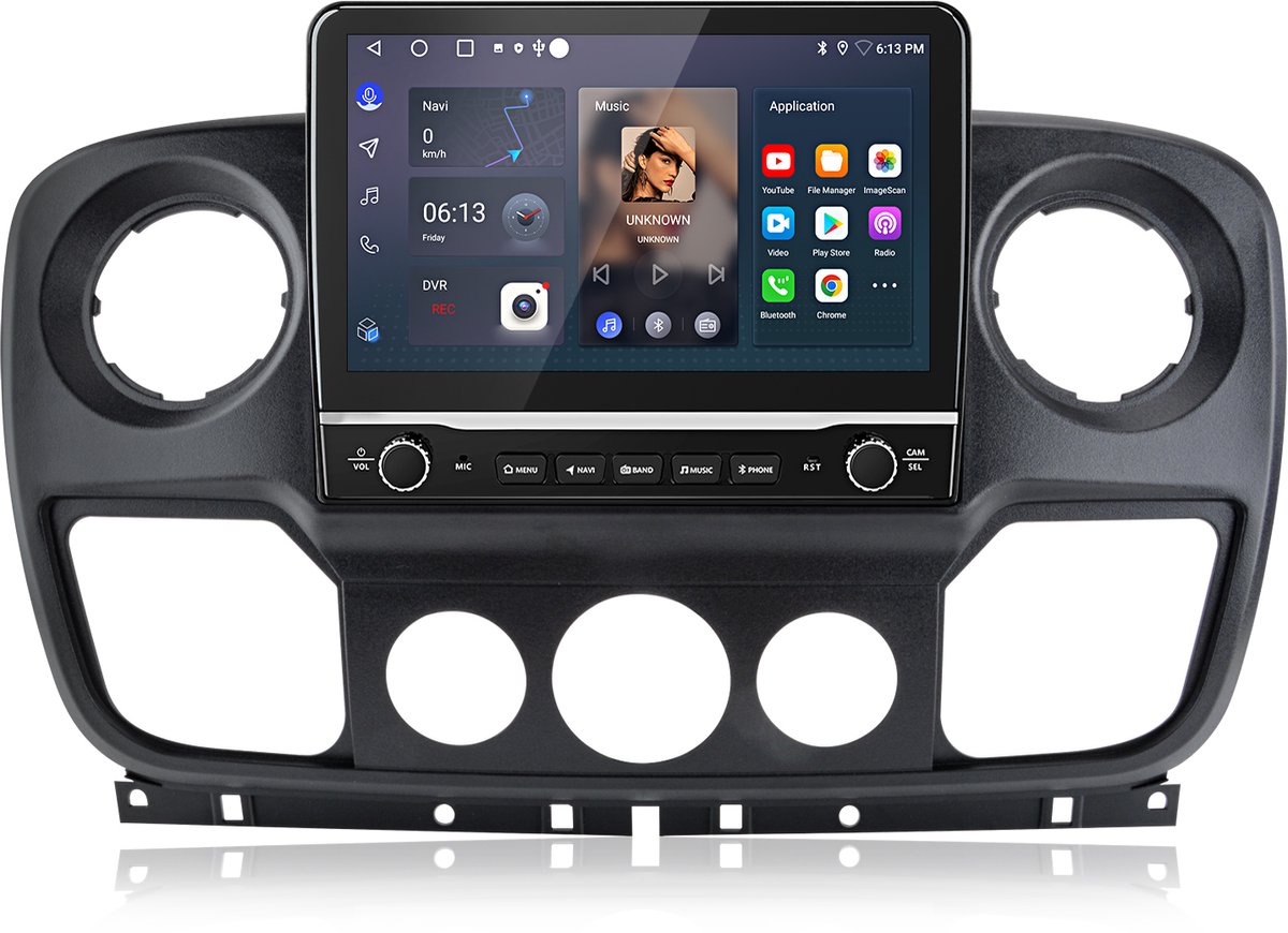 Junsun Android 15 Autoradio Geschikt voor Renault Master / Opel Movano B / Nissan NV400 , 2GB+64GB, Draadloze CarPlay & Andriod Auto, DAB+, GPS-Navigatie, WIFI, Bluetooth, RDS, FM, SWC, 10.1-inch Touchscreen, DSP, Quad-core processor