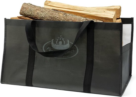 Brandhoutrekken Draagtas Waxed Canvas Brandhout Draagder Met Handgrepen Rack Opbergtas For Camping Outdoor Accessoires Buitenhaard Color B