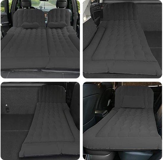 Auto Luchtbed - Multifunctioneel - Achterbank - 2 Persoons - Opblaasbaar Bed - Luchtmatras - Reizen - Vakantie - Kamperen - Bed - Matras - Inclusief Elektrische Pomp - Zwart — afbeelding 4