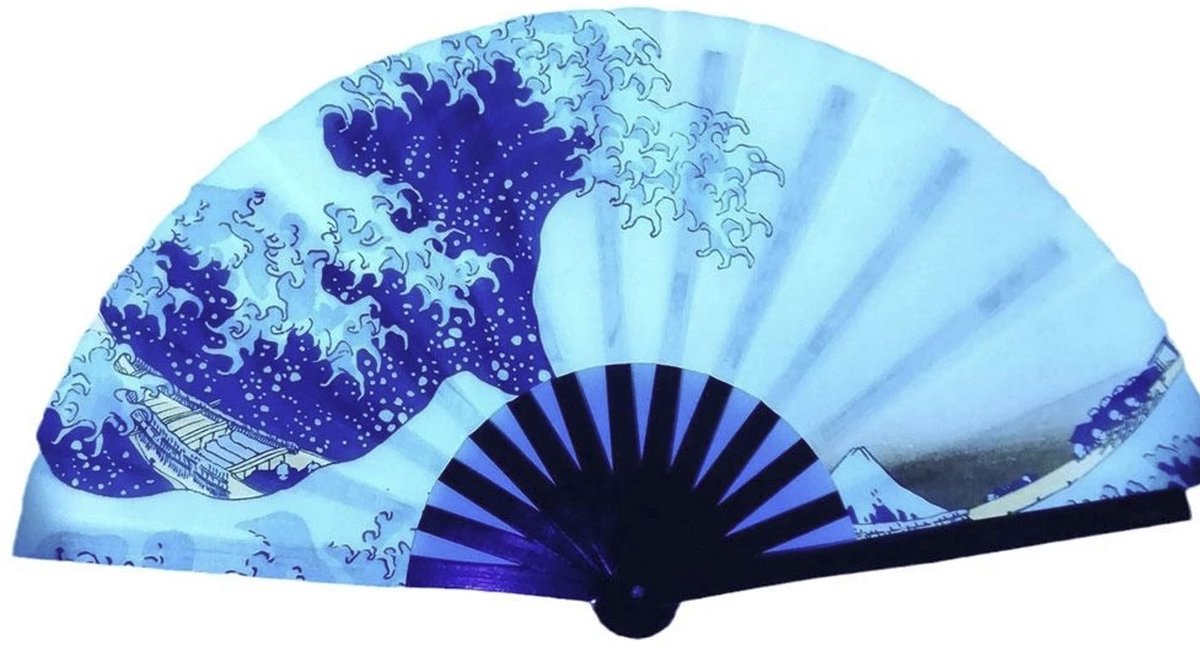 33cm Grote Opvouwbare Rave WaaierKleurrijk Gradient Design | Reflecterend | Voor Festivals, Dance & Feest