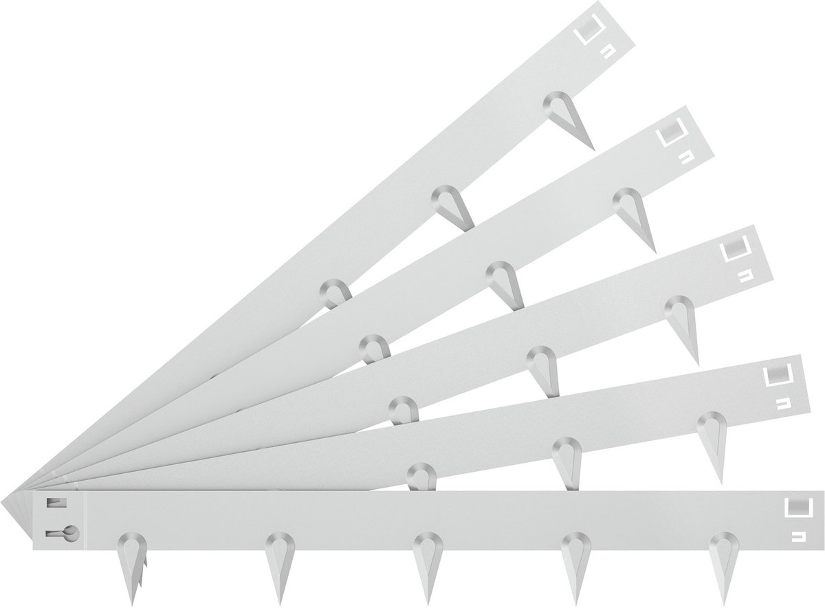 106x16cm Gegalvaniseerde Gazonrand met Weerbestendige Poedercoating, Zilver Metalen Palissades, 5 Stuks Modulaire gazonrand [totale lengte 5,3m], Tuinborders voor Tuin, Maairand en Hekken, NAIZY