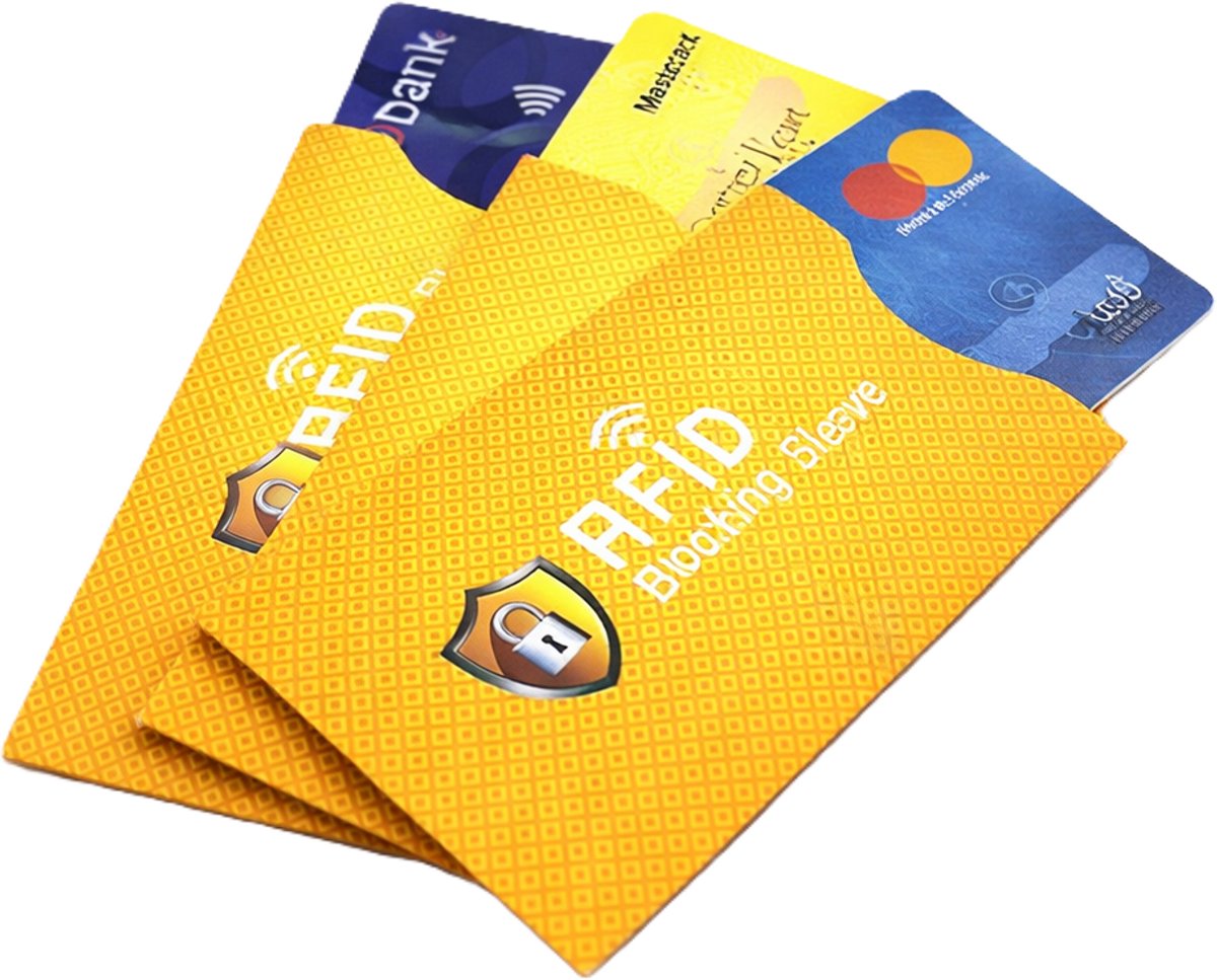 Set van 3x Anti Skim Card Case I Anti Rfid Hoesjes I Rfid Blocker I Pinpas Case I Creditcardhouder I Geel