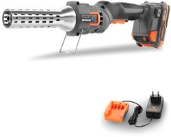 FUXTEC 20V Accu BBQ Aansteker FX-E1CL20-SET – Temperatuur tot 550°C – Elektrische Vuurstarter voor BBQ, Open Haard, Smoker en Vuurkorf – Houtskoolaansteker/Grillstarter – Incl. Accu & Oplader