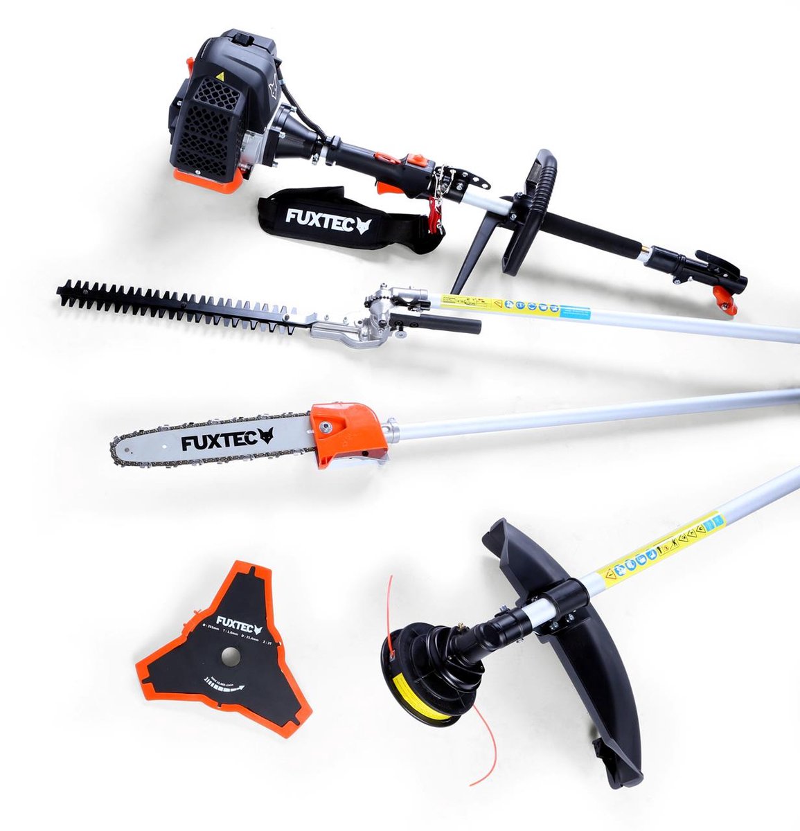 Bol.com FUXTEC FX-MT152 Benzine Multitool 4-in-1 – Bosmaaier, Heggenschaar, Kettingzaag & Stokzaag – 52cc 2-takt – Inclusief dra... aanbieding