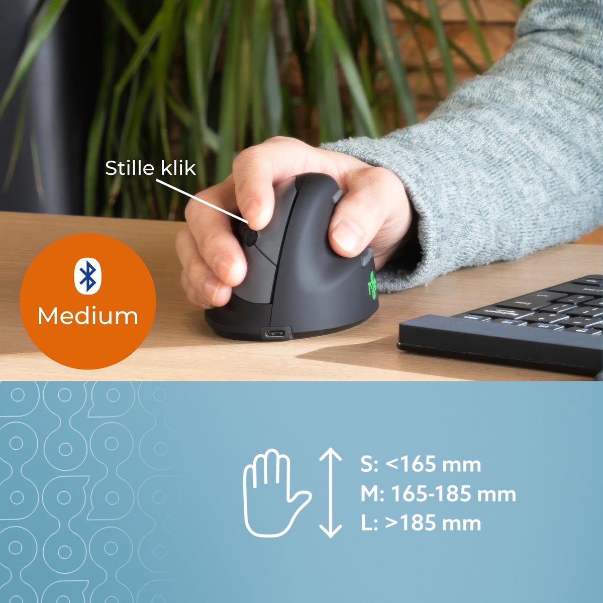 R-Go HE - Ergonomische Verticale Muis - Bluetooth - Draadloos thumbnail 5