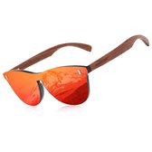 KingSeven Zonnebril Heren - Orange Oculos Bamboo UV400 en Polarisatie filter