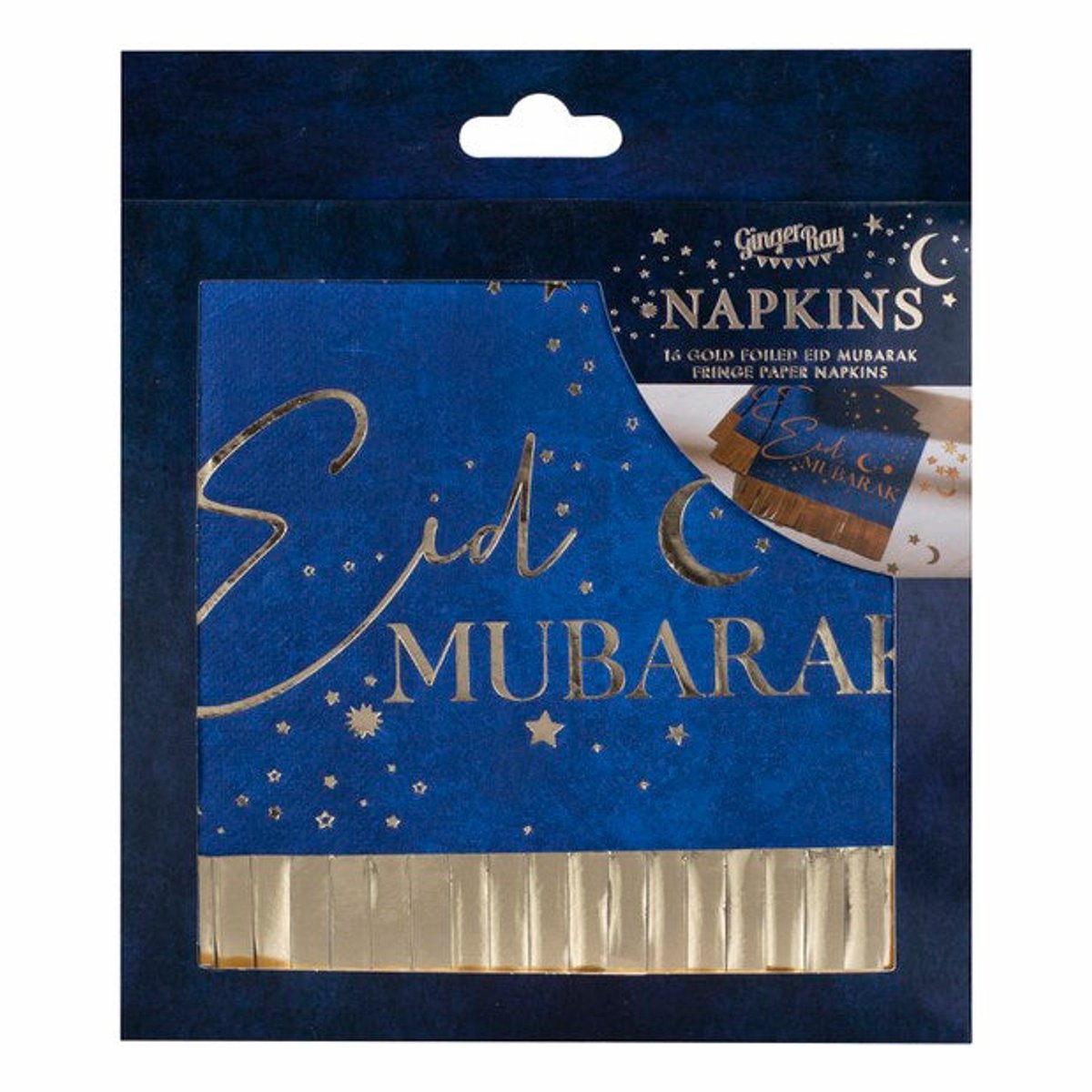 Ginger Ray - Eid Mubarak servetten navy gold - 16 stuks
