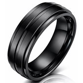Titanium heren ring Zwart 8mm-18mm
