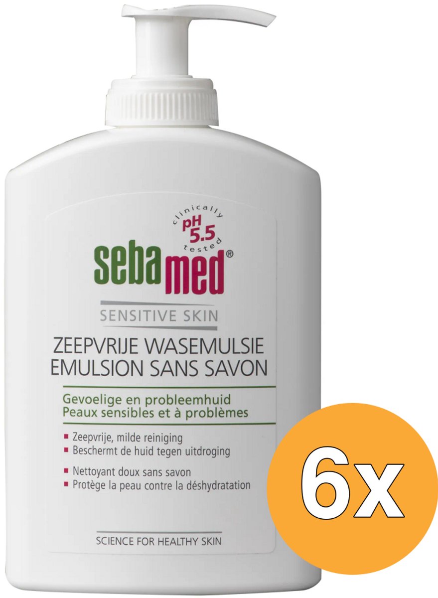 6x Sebamed Zeepvrij wasemulsie (300 ml)