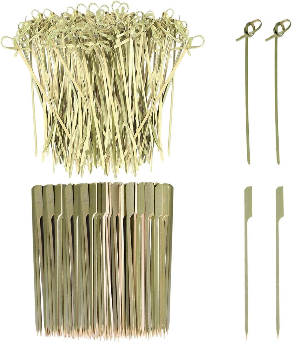 200 Houten Spiesen voor Barbecue, Cocktails en Feestjes (12 cm)
