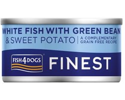 Fish4Dogs Finest Wetfood - Witvis met zoete aardappel en groene bonen - 12 x 85 g