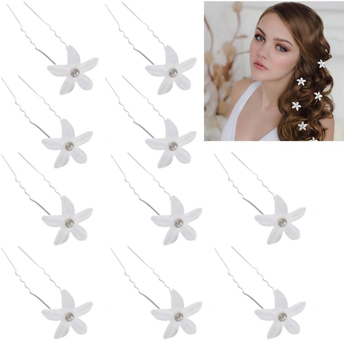 Set van 10 Kleine Bloem Haarspeldjes Bruiloft Accessoires voor Meisjes