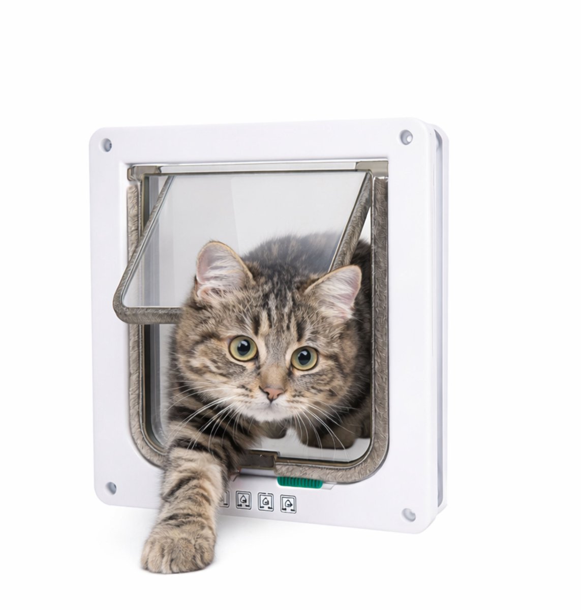 Bol.com AnimalAesthetics Kattenluik met Tunnel - Wit- L - Voor Middelgrote & Grote Katten - Incl. Montageset en Handleiding aanbieding