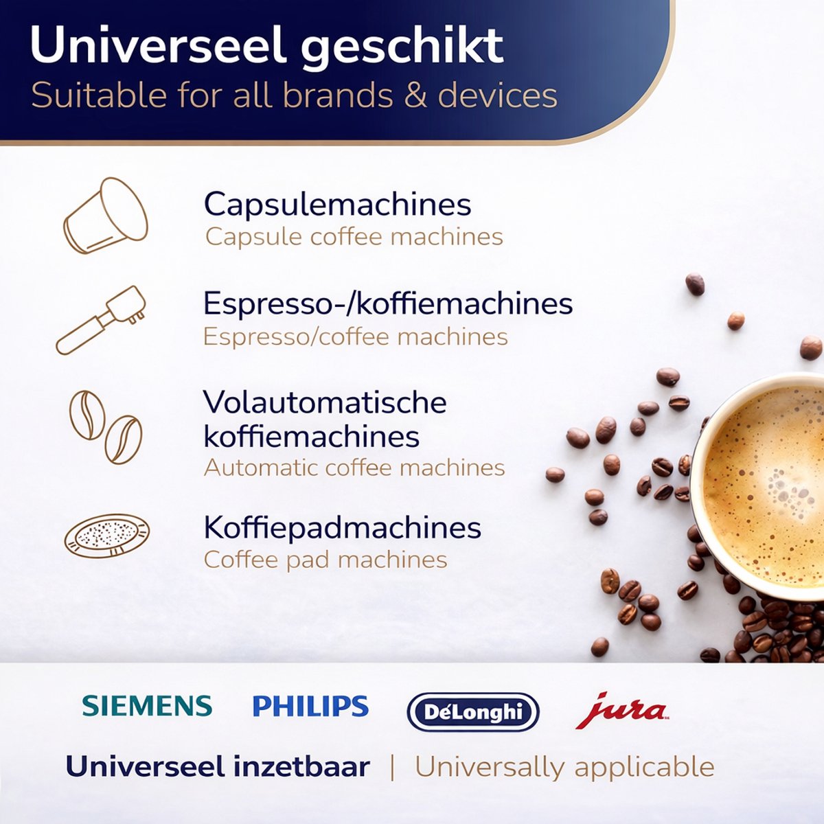 70 Reinigings tabletten Koffiemachine – 3.5g 3 Fasen – Extra Sterk - Geschikt voor Jura, Siemens, Bosch, Philips, De’Longhi & Krups — afbeelding 7