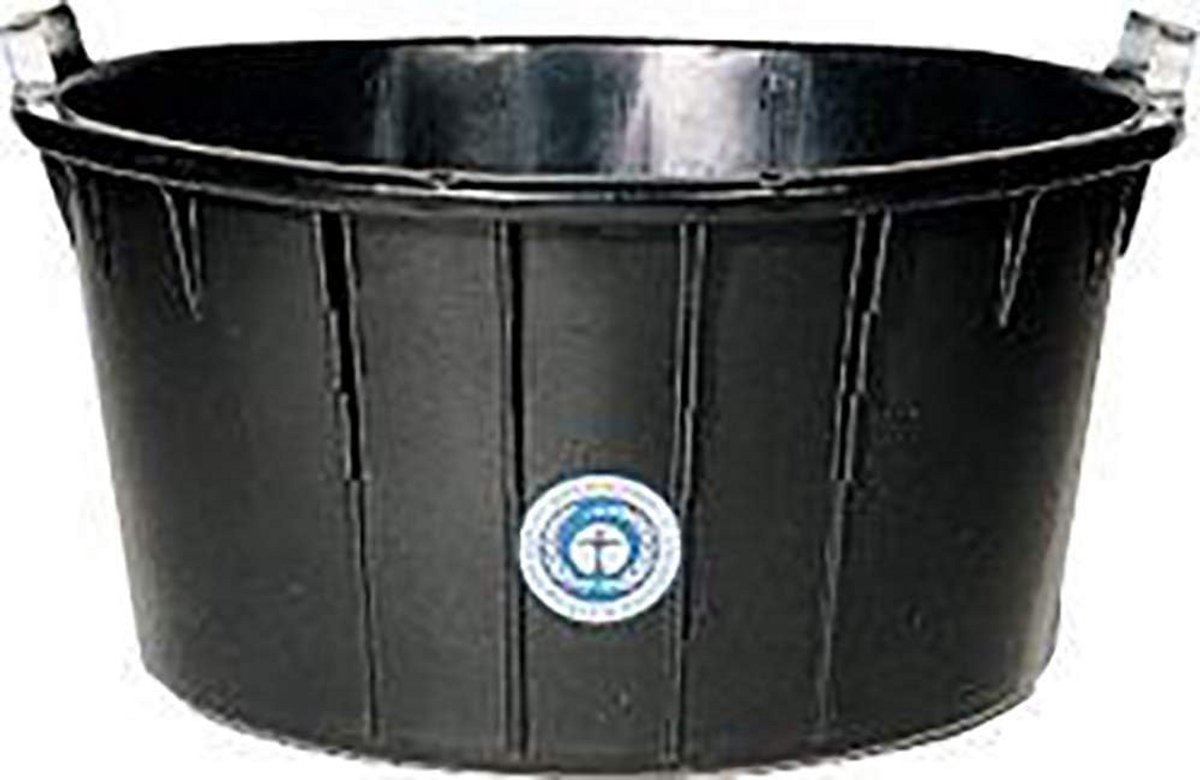 Ovale Bouwemmer Zwart 90 Liter Sterke Kuip