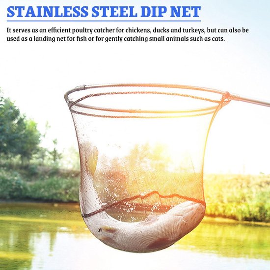 Telescopisch schepnet voor vissen en gevogeltenet, 2-delige set, 40-120 cm, roestvrij staal. van Fuxtec — afbeelding 4