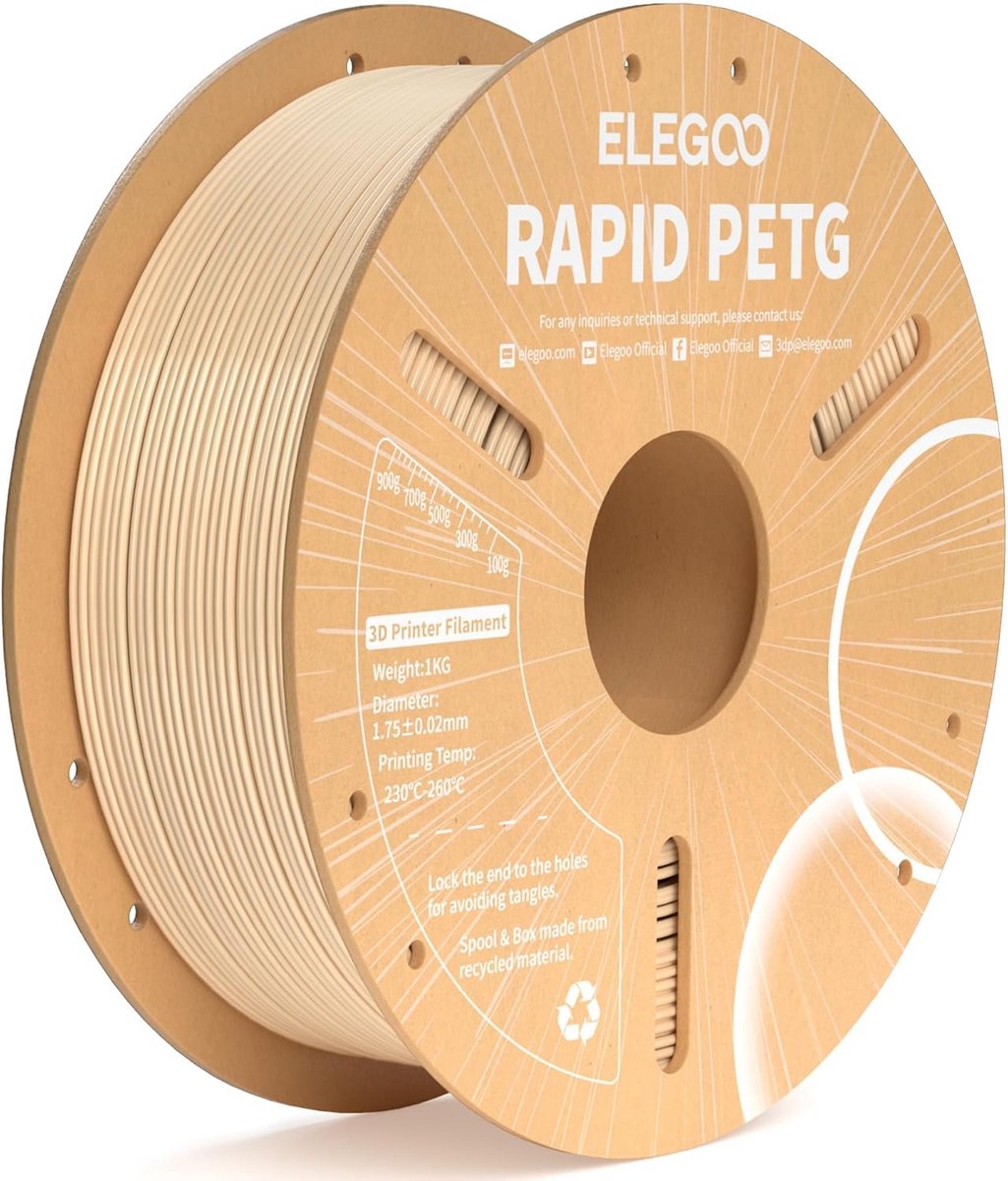 Sneldrogend PETG Filament 1.75mm Beige voor 3D Printers, 1kg