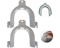 2 x Haak voor afvoerslang, PVC haakse afvoerslang, afvoerslangbocht, afvoerslanghouder voor wasmachine en vaatwasser, zwaar uitgevoerd (grijs)
