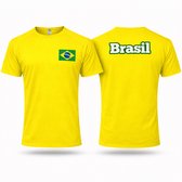 Brazilië Voetbalshirt – WK 2026 Supporters Shirt – Geel – Maat M - Landen T-shirt – Voetbaltenue Fan Shirt – Active Dry