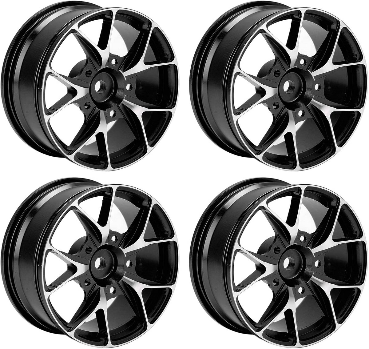 4x Duurzame Aluminium RC Auto Velgen 52mm Zwart voor 1/10 Model Sport- en Driftauto's